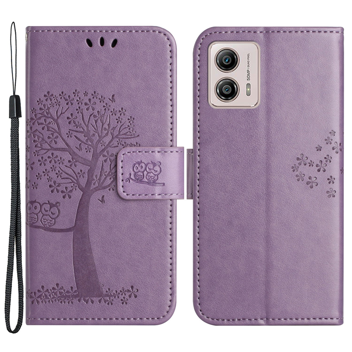For Motorola Moto G73 5G Owl Tree Imprinted PU Leather Stand Phone Case Drop-proof Wallet Cover For Motorola Moto G73 5G Owl Tree Imprinted PU Leather Stand Phone Case Drop-proof Wallet Cover